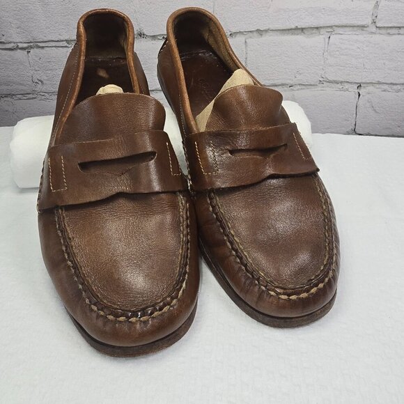 COLE HAAN BROWN LEATHER SLIP ON LOAFERS MENS SIZE 8 GOOD USED CONDITION - Picture 2 of 8